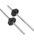 Two Tr3.5x0.609 trapezoidal lead screws with nylon nuts, 304 stainless steel, 0.609mm pitch, 100mm length for 3D printers linear motion.