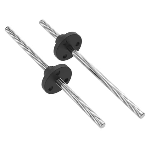 Two Tr3.5x0.609 trapezoidal lead screws with nylon nuts, 304 stainless steel, 0.609mm pitch, 100mm length for 3D printers linear motion.