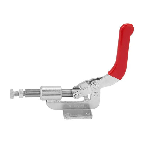 Heavy Duty Iron Toggle Clamp Push Pull Action Welding Fixturing Tool 240kg Holding Latch Galvanized Steel Sheet Metal Fabrication Hardware, red handle