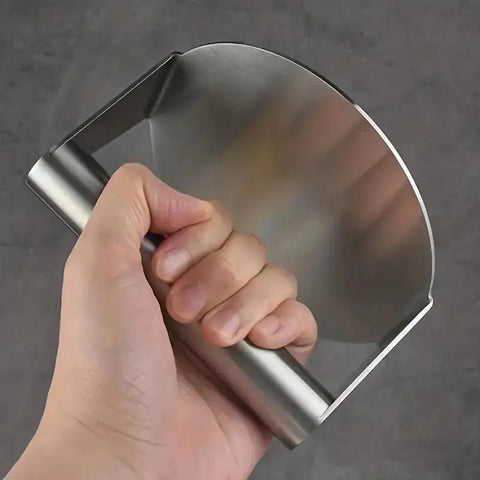 Person holding Hamburger Press For Smash Burgers, Stainless Steel Nonstick Smasher Patty Maker For Flat Top Griddle, Round 5.5 Inch