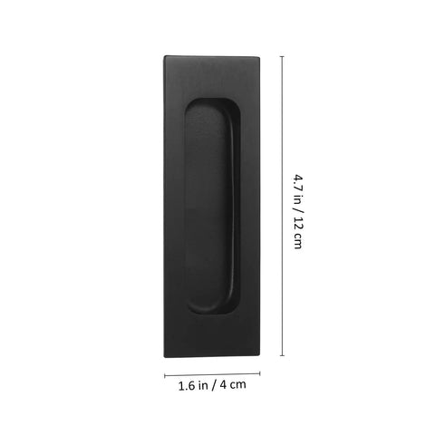 Two Pack Black Recessed Door Pull Handles For Cabinets, Drawers, Sliding Doors, Wardrobes, And Furniture Hardware, Hidden Grip Handles With Easy Install, Durable Metal, Modern Flat Pulls