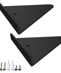 Flat Out Heavy Duty Hidden Metal Shelf Brackets Built Like A Boss For Rock Solid Wall Mounted Storage, Rust Proof Steel Triangle Supports Black 11 Inch 2 Pack with screws and level.