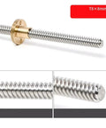 T8 Threaded Trapezoidal Lead Screw For 3D Printer With 8mm Diameter And 2mm Pitch Lead Options 4mm Or 8mm Stainless Steel Shaft And Copper Nut Lengths 100mm To 800mm High Precision Linear Motion Component, T8 x 8mm lead screw with copper nut