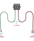Tough Electric Golf Cart Voltage Step Down Adapter Drops 24 36 48 Or 72 Volts To Solid 12 Volt Power For Slick Underglow Lighting. Diagram shows 15-72V input wires.