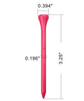 Pink Bamboo Golf Tees Three And A Quarter Inch 100 Pack Solid Bamboo Tees For Women And Girls Lightweight Durable Ladies Golf Tees Set Great For Tee Time On The Course And Practice, single tee with dimensions