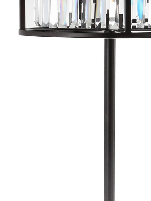 Oil Rubbed Bronze 63-Inch 3-Light Floor Lamp With Metal Frame And Crystal Accents, close-up of crystal detail and stem