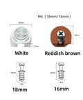 100 Pack Threaded Cam Lock Furniture Stud Pins Reddish Brown 18mm Heavy Duty Partition Support Laminate Hardware Connectors showing parts