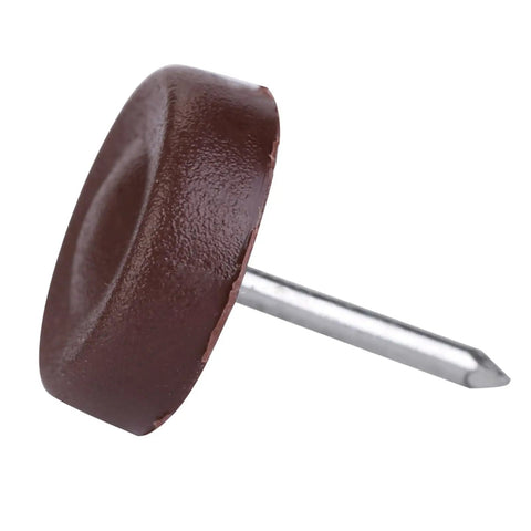 Heavy Duty Durable Plastic Furniture Glides For Chairs Tables And Sofas With No Slip Nail Pads In Coffee Color 100 Pack Flat Surface