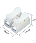 Effortless Push In Terminal Connectors Set 2 Pin Spring Loaded Wires 18 To 28 AWG Tool Free Insertion Vibration Resistant Locking