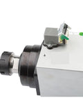 Heavy Duty 6KW Air Cooled Spindle Motor Er32 18000Rpm Top Speed CNC router close-up view showing connection interface and cooling design.