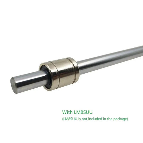 Two Pack 8mm By 100mm Case Hardened Chrome Plated Linear Motion Rod Shaft Guide With Chamfered Ends For Easy Bearing Fit Precision H8 Tolerance Durable Steel Shaft For CNC And DIY Linear Motion Projects, chrome plated rod with LM8SUU bearing fit