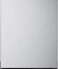 Frost Free Under Counter Upright Freezer In Brushed Stainless Steel slides into 24 inch spaces with digital thermostat display.