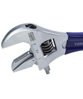 Close-up of 2-In-1 Reversible Adjustable And Pipe Wrench With Extra Wide 1-1/2 Inch Jaw showcasing adjustable jaw detail.