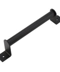 Black Heavy Duty Carbon Steel Pull Handle For Sliding Barn Doors And Cabinet Doors With Vintage Style Hardware shown from front angle