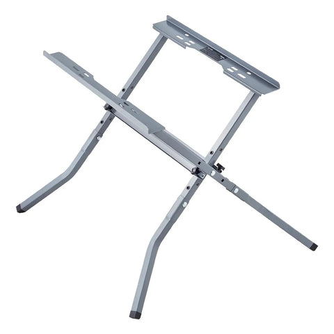 Heavy Duty Table Saw Stand With 350 Pound Load Capacity, foldable metal stand showcasing adjustable features and sturdy legs.