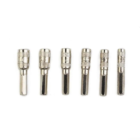 Six Point Hex Socket Set With H4 Hex Shank Nut Driver Sockets 2.5Mm To 5Mm, 6Pc Silver Metal Hand Tool Kit for Car Repair