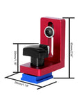Red aluminum Miter Stop For T Slot Tracks And T Track Gauges Pro Grade Precision Woodworking Guide Block with dimensions shown