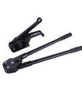 Heavy Duty Manual Strapping Machine Kit With Silent Buckle-Free PET And PP Banding Tensioner And Sealer Set showing tensioner and sealer tools.