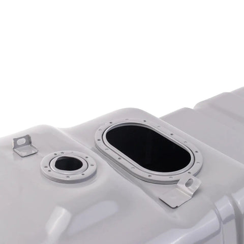 Close-up view of Toyota 4Runner 18.5 Gallon Gas Fuel Tank Replacement For 1996 To 2000 Models, featuring zinc-coated steel.