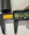 Measuring a 7/8 Inch Female To 3/4 Inch Male Earth Auger Adapter diameter with digital calipers showing 24.5mm