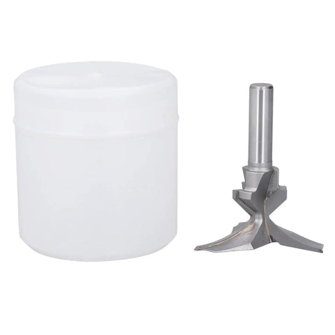 Super Cool Thonlai Arc Bending Router Bit With 1/2 Inch Shank and Three Flutes for smooth wood slotting, with protective case.