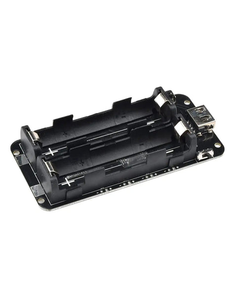 Dual Pack 1865 Battery Holder With Micro Usb Charging Port Built For Li Ion Cells Delivers Solid 5V And 3V Juice For Raspberry Pi And Arduino Rigs, showing dual cell slots.