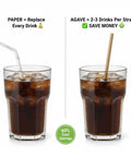 Compostable Agave Fiber Straws, Individually Wrapped, 20,000 Count, Rigid For Hours In Hot Coffee Up To 106 Fahrenheit, Frozen Margaritas And Smoothies Safe, Zero Plastic, No Taste, Eco Friendly Bar And Cafe Must Have. Ice drink comparison