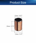 Six Pack Sleeve Bearing Set 12mm Bore 14mm OD 20mm Length Oilless Bronze Sintered Bushings For Sliding Machinery Parts Low Friction Wear Resistant Quiet Operation Printing Presses Textile Machines, size diagram