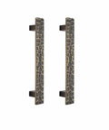 Decorative Door Pull Handles Antique Brass Finish With Geometric Honeycomb Pattern 12 Inch 2 Pack For Cabinets Drawers And Doors