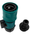 Garden Hose Quick Connect Set With Shutoff Valve Male And Female Three Quarter Inch Quick Connectors front view