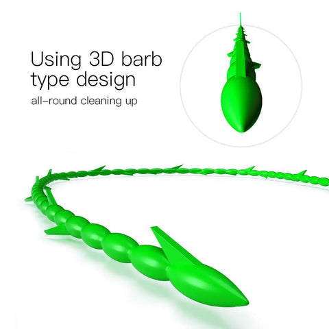 Five In One Drain Snake Kit With Five Pack Flexible Drain Augers showing 3D barb design for effective clog removal.