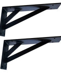 Two Badass Heavy Duty Shelf Brackets Featuring Rust Proof Powder Coated Steel for industrial style storage mounts.