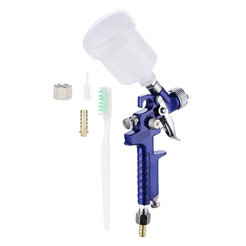 Lightweight Aluminum HVLP Paint Sprayer Gun With 0.8 Mm Nozzle And Built In Mix Cup No Sweat Cleanup Compact handheld air tool components.