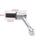 Close-up of 2 Pack Milling Machine Table Lock Handles For Vertical Mills M One Half Thread Aluminum Alloy Silver, dimensions shown