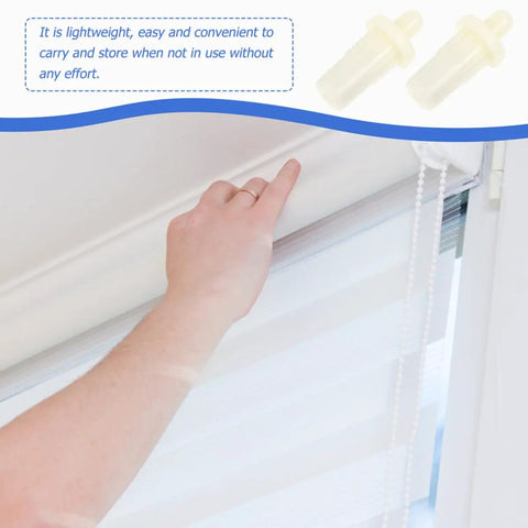 Hand adjusting a window with 40 Piece Spring Loaded Shutter Repair Pins With Heavy Duty Plastic Louver Insert Kit.