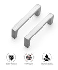 Two 30 Pack Solid 3 Inch Square Cabinet Handles In Brushed Nickel For Drawers And Kitchen Cabinets, Durable, Anti-Fingerprint
