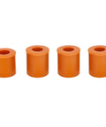 Set Of Four Heavy Duty Silicone Bed Mounts For Ender 3 Printers, orange, cylindrical shape, designed for vibration control.