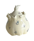 Real Deal Ceramic Kitchen Storage Jar With Secure Lid For Coffee Beans Sugar Flour And Nuts Pretty Sweet Floral Design 400ml White ruffled jar
