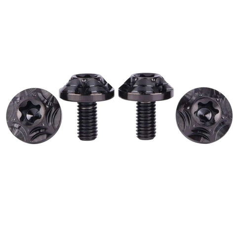 Beefy Titanium M5x10mm Torx Head Bolt T30 Set for Bikes and Motorcycles, 6AL-4V TC4 Grade 5 Titanium Alloy, black finish, 4 bolts