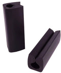 Built Tough Outboard Motor Trailering Stop Locks With Hydraulic Steering Stabilizers in black rubber, two pieces displayed.
