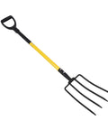 46 Inch Garden Spading Fork With 4 Tines And Y Grip Heavy Duty Iron Construction For Digging Composting Transplanting And Soil Prep