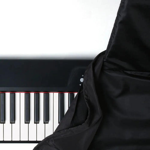 Dust-Proof 88 Key Digital Piano Keyboard Cover With Velvet Lining on keyboard, water-resistant protective case corner visible.