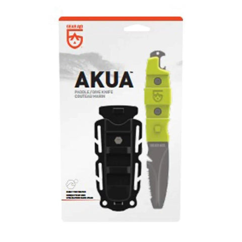 Blunt Tip Paddle Knife With Serrated Blade And Quick Release Sheath Titanium Coated Three Inch Blade