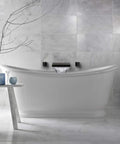 Matte Black Waterfall Tub Filler Faucet Wall Mount Two Handle Bathtub Faucet With High Flow Rate And Rough In Valve Included