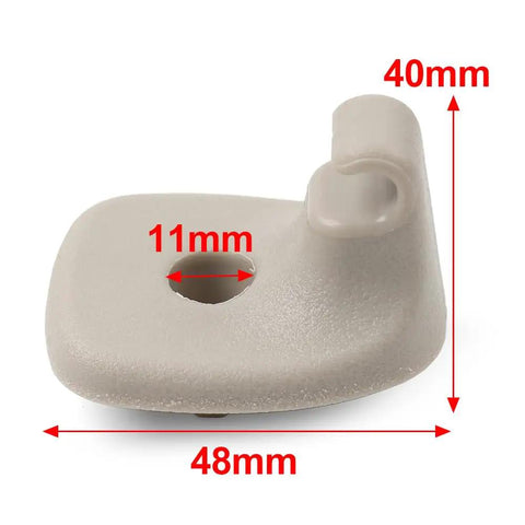 Sun Visor Clip Buckle Replacement Retainer For Jeep Compass 2010-2017 And Patriot 2010-2017, Dodge Caliber 2010 Beige ABS Plastic with dimensions
