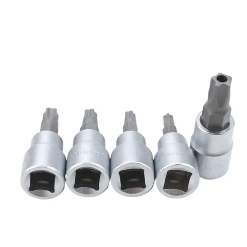 Top Notch 9pc Torx Screwdriver Bit Socket Set T10 To T50 Plus Pentalobe Star Bits For Heavy Duty Car And Gear Repair With Durable Cr-v Steel Construction And Super Strong Grip That Gets The Job Done Smoothly. CR-V torx bit sockets