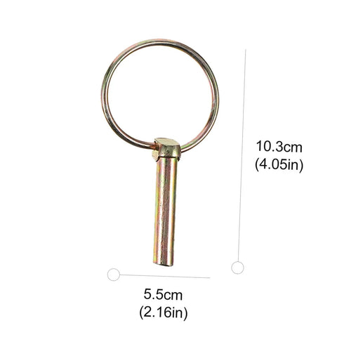10 Piece Spring Loaded Lynch Pin Set for Zero Turn Mowers and Tractors, Must Have Trailer Hitch Lock Pins, Heavy Duty Zinc Plated Steel Quick Pins Kit for Cars, Trucks, Garden Tractors and More, 10.3cm x 5.5cm
