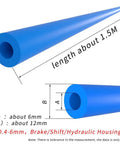 Diagram of 1.5 Meter Bike Frame Internal Housing Damper For 6mm Outer Diameter Cables And Hydraulic Tubes, blue foam sleeve