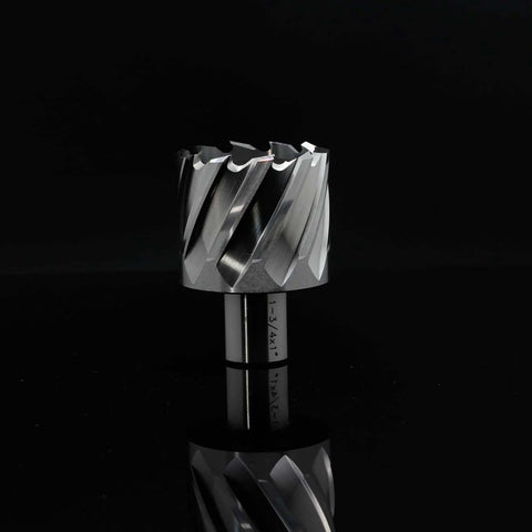 Oscarbide annular cutter, 1-3/4 in diameter, 1 in depth of cut, 3/4 in Weldon shank (2 flats) for magnetic drill press