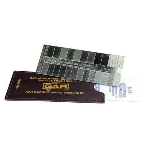 Pocket Size Surface Roughness Gage With 22 Precision Specimens For Easy Finish Control Next Level Pro Grade Samples From Lapped Ground Blanchard Ground Shape Turned And Milled Machining Finishes AS9000 Compliant, pocket case